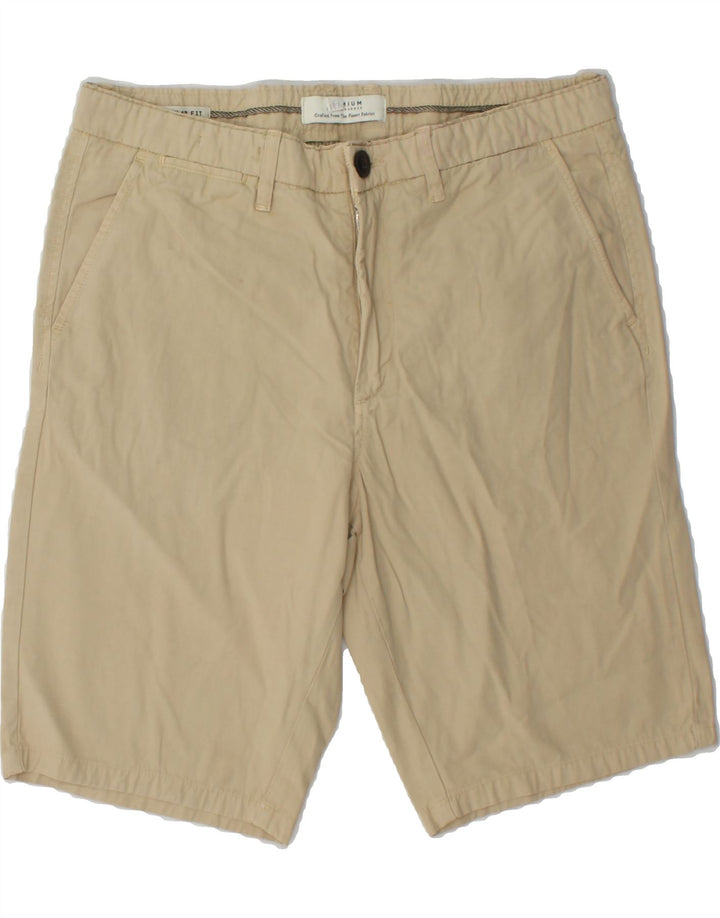 JACK & JONES Mens Chino Shorts Medium W34 Beige Cotton Vintage Jack & Jones and Second-Hand Jack & Jones from Messina Hembry 