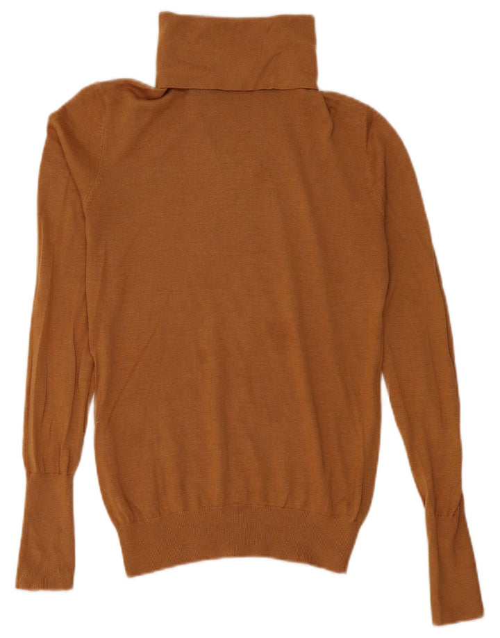 Maglione maglione a collo alto da donna Zara UK 12 Marrone medio modal