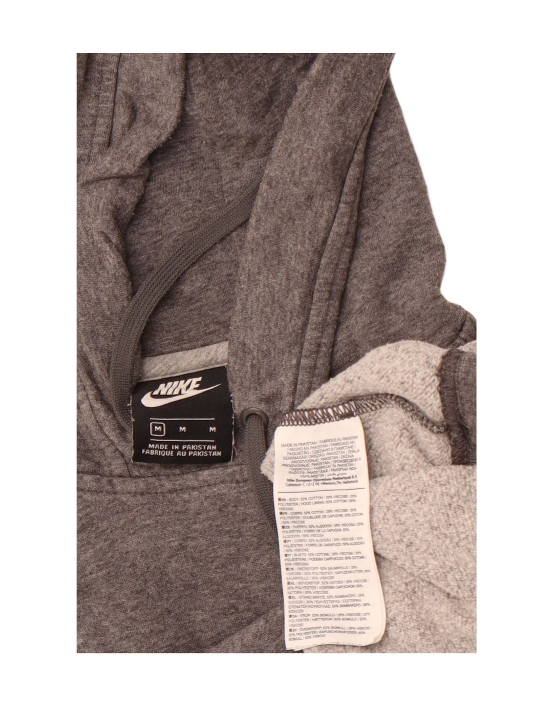 Maglione con cappuccio da donna NIKE UK 14 cotone grigio medio