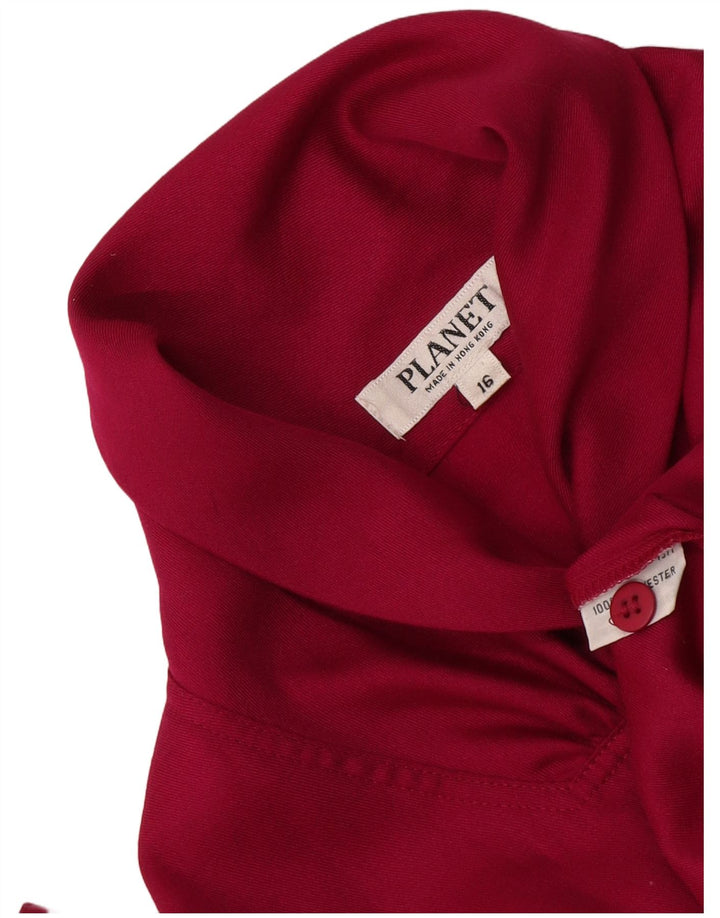 Camicetta camicia da donna Planet UK 16 grande poliestere rosa