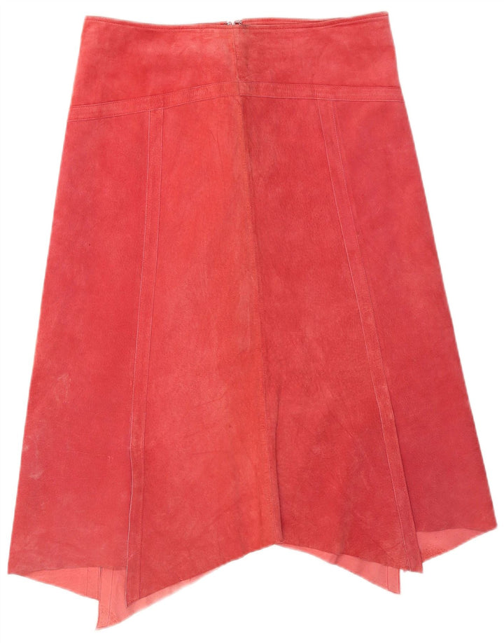 Gonna asimmetrica in pelle scamosciata da donna Danier UK 14 Large W32 Poliestere rosso