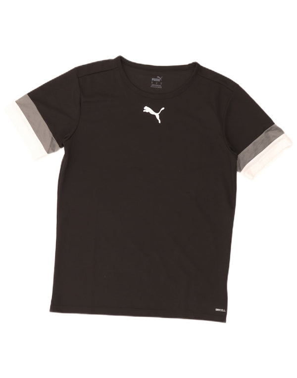 T-shirt da uomo Puma Top in poliestere color block medio nero