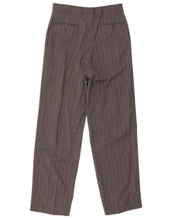 Pantaloni da abito con pegging da uomo VINTAGE IT 50 Large W30 L32 a righe grigie