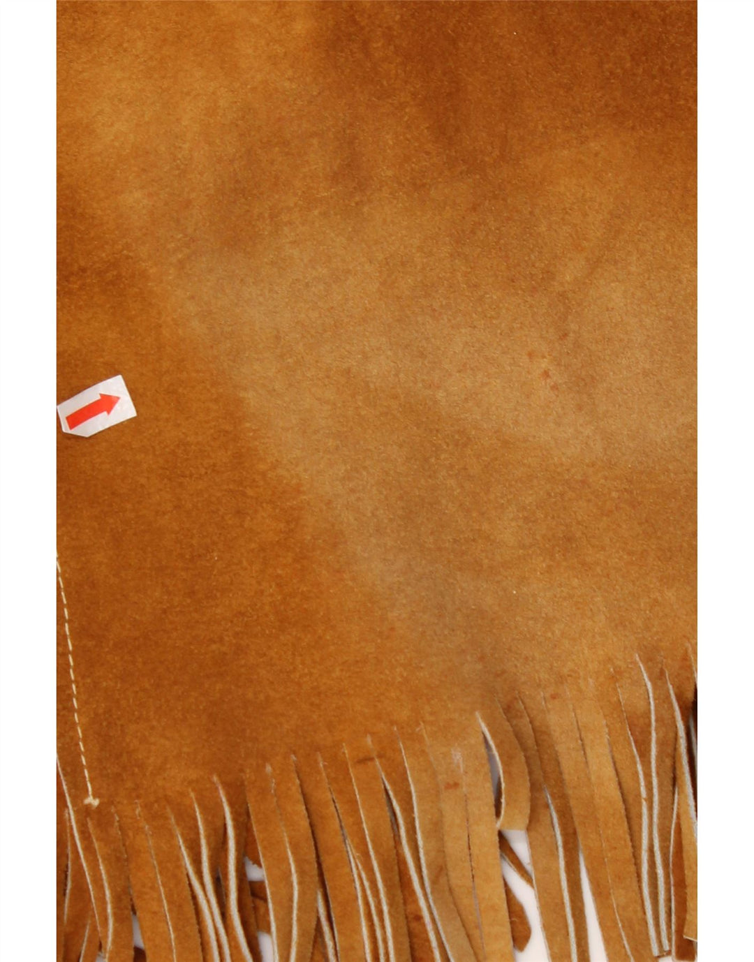 Gilet in pelle scamosciata da donna VINTAGE UK 10 piccolo marrone