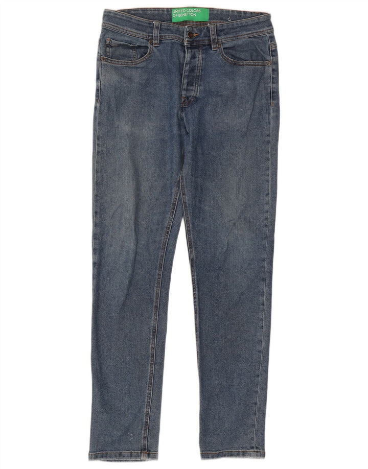 Jeans Slim Uomo Benetton W31 L30 Cotone Blu
