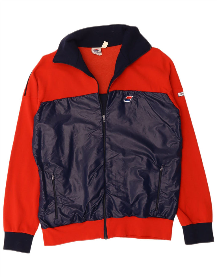 Giacca da tuta da uomo VINTAGE UK 40 Poliammide color block rosso medio