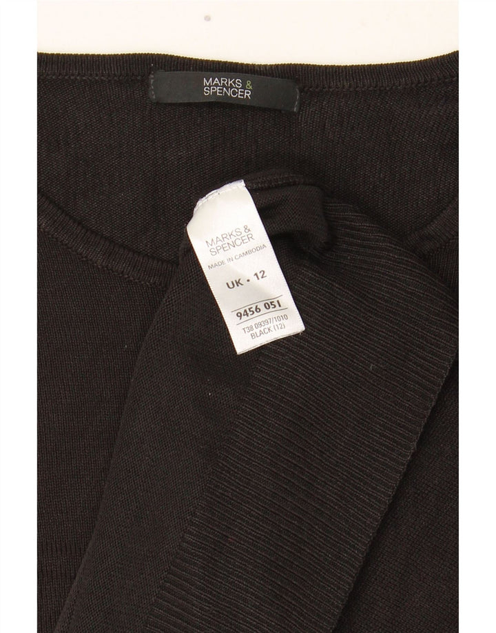 Maglione maglione girocollo da donna Marks & Spencer UK 12 medio acrilico nero