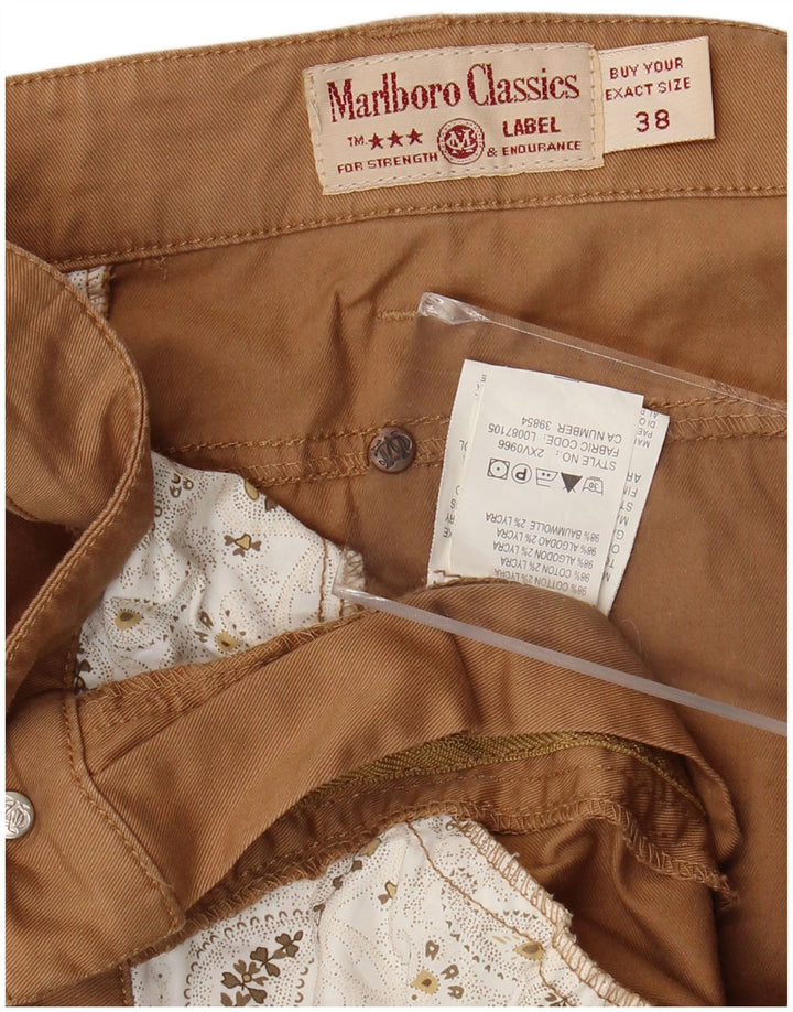 Pantaloni cropped da donna Marlboro Classics W38 L24 cotone marrone