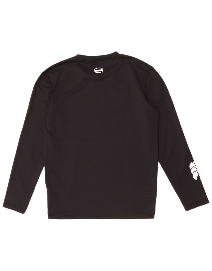 Canterbury Top grafico da uomo a maniche lunghe piccolo in nylon nero