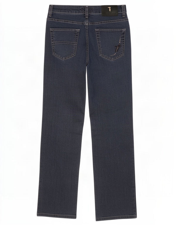 Jeans Dritti Donna Trussardi W26 L27 Blu Navy Cotone