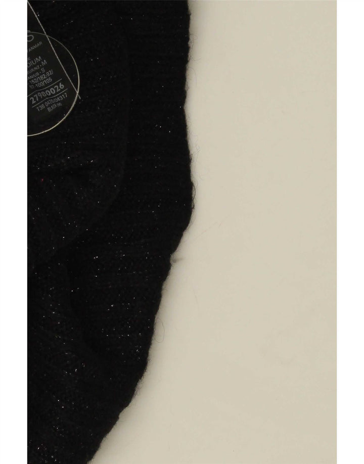 Maglione maglione a collo alto da donna Marks & Spencer UK 14 medio nero screziato