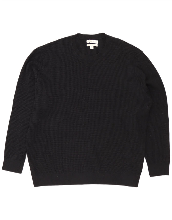 Maglione maglione girocollo da uomo Marks & Spencer 3XL cotone nero