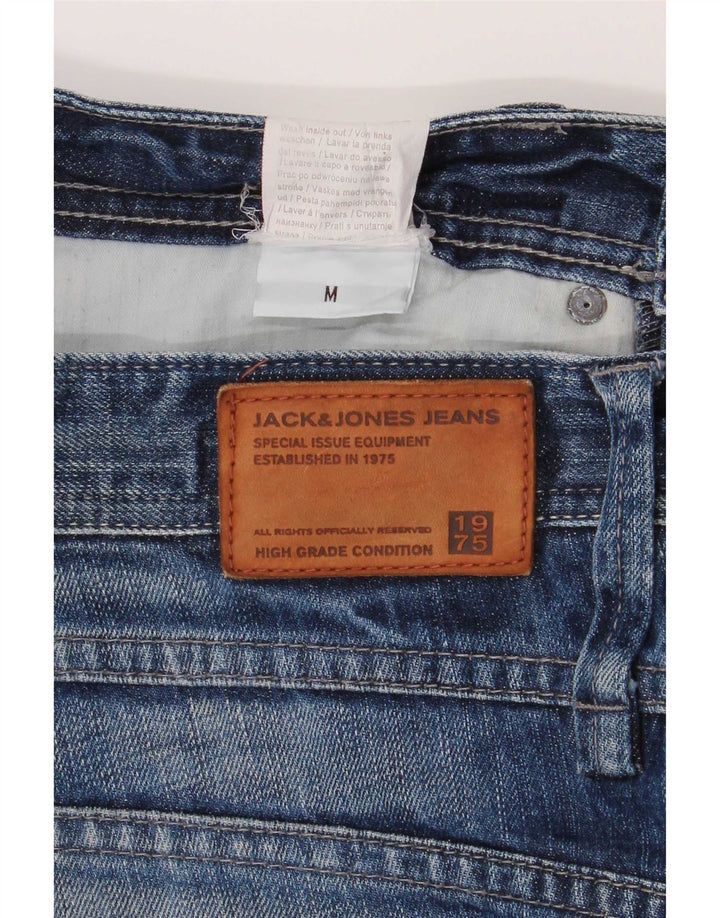 Pantaloncini di jeans invecchiati da uomo Jack & Jones medi W32 cotone blu