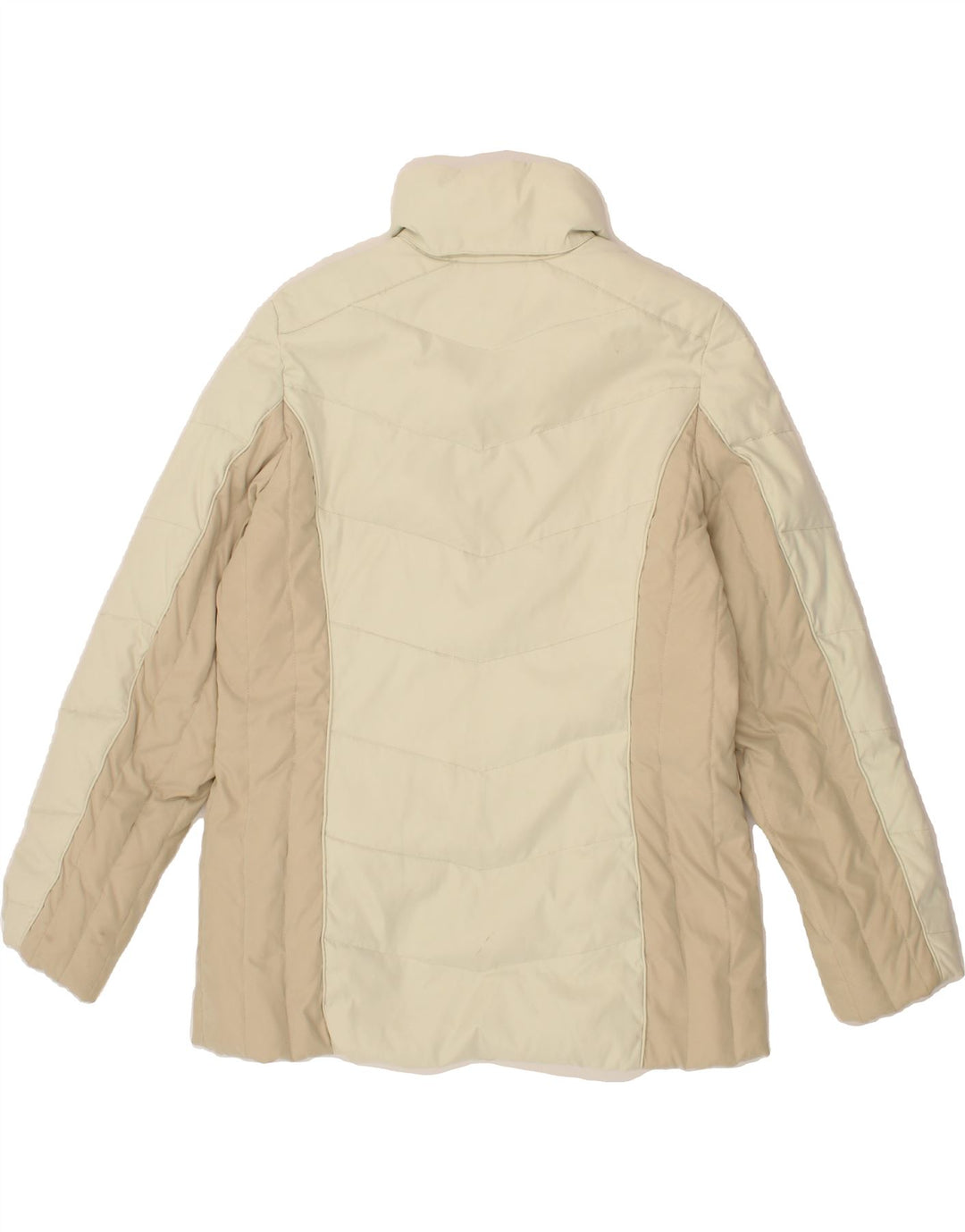PAUL & SHARK Womens Padded Jacket UK 10 Small Beige Colourblock Vintage Paul & Shark and Second-Hand Paul & Shark from Messina Hembry 