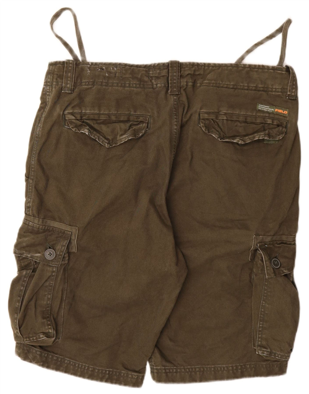 Pantaloncini cargo da uomo Superdry W34 Large Khaki Cotton Army