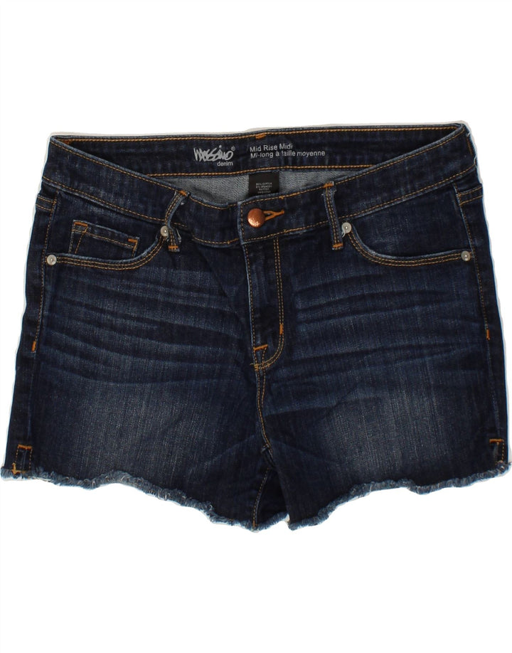 MOSSIMO Womens Mid Rise Denim Shorts US 10 Large W30 Navy Blue Cotton Vintage Mossimo and Second-Hand Mossimo from Messina Hembry 