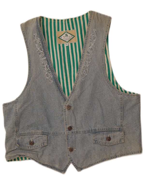 Gilet da donna WAMPUM UK 16 grande cotone blu