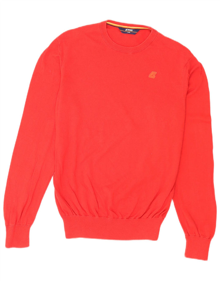 Maglione girocollo da uomo K-Way grande in cotone rosso