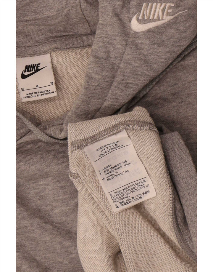 Felpa con cappuccio da uomo Nike in cotone grigio medio
