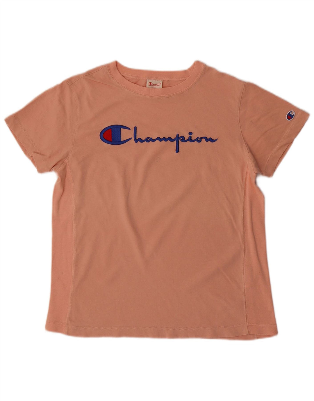 T-shirt grafica da donna vestibilità ampia CHAMPION Top UK 10 piccolo cotone rosa