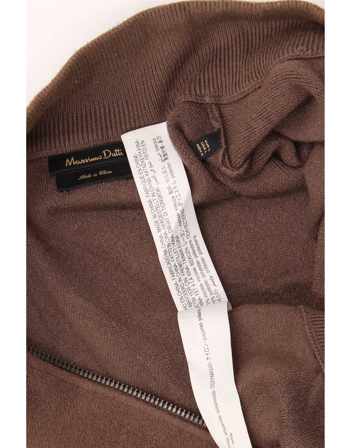 Massimo Dutti Maglia Cardigan Uomo Large in Viscosa Marrone