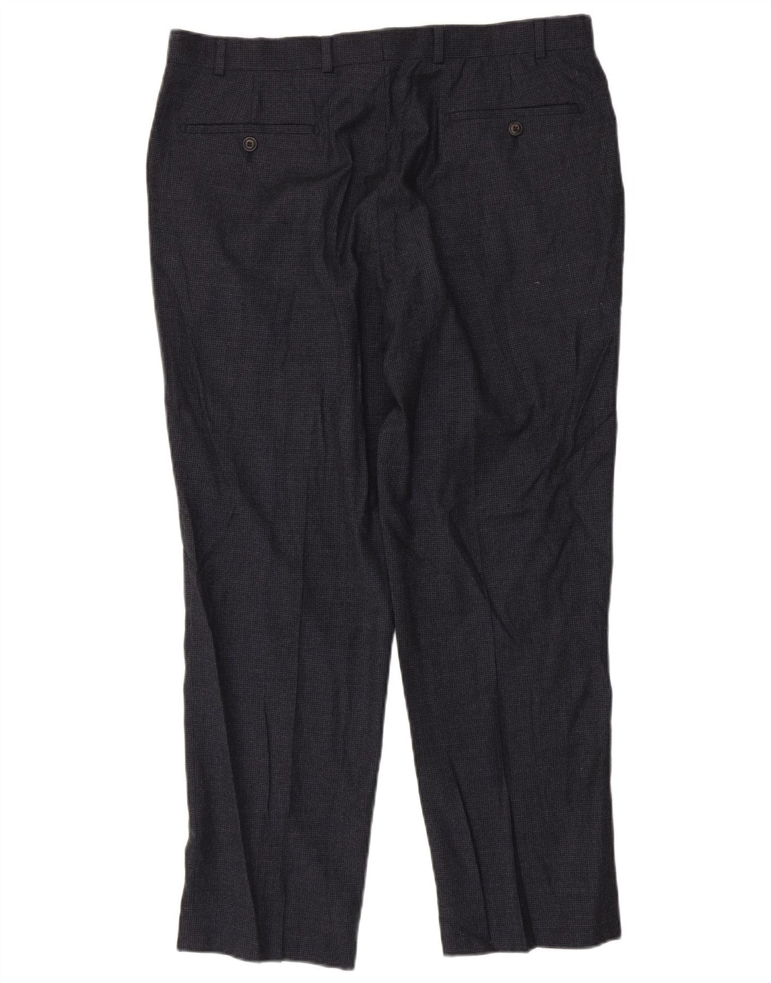 Pantaloni da abito su misura da uomo Marks & Spencer W36 L29 pied de poule grigi