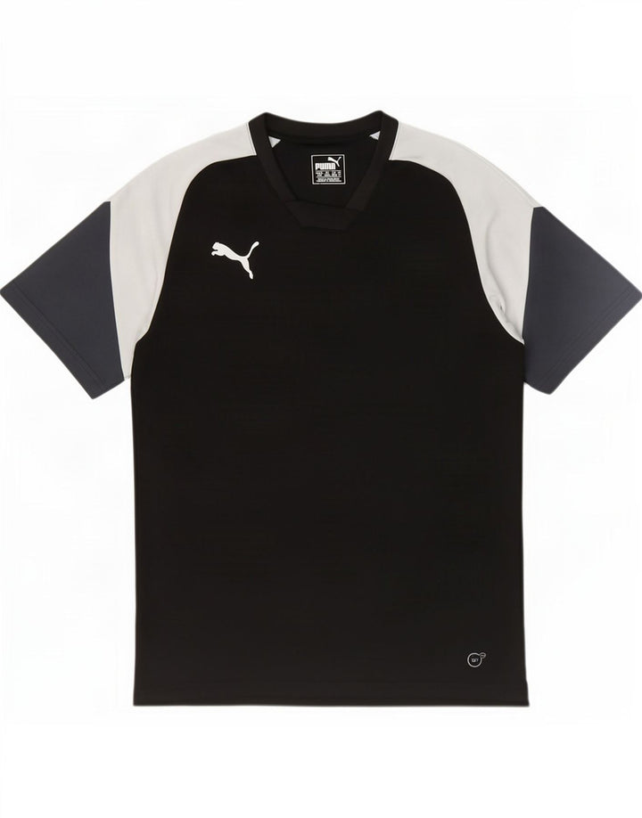 T-shirt da uomo Puma Top in poliestere color block medio nero