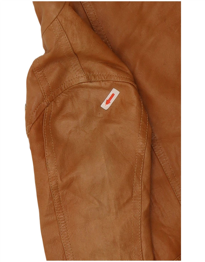 Giacca da motociclista in pelle da donna XETRA UK 8 piccola Beige