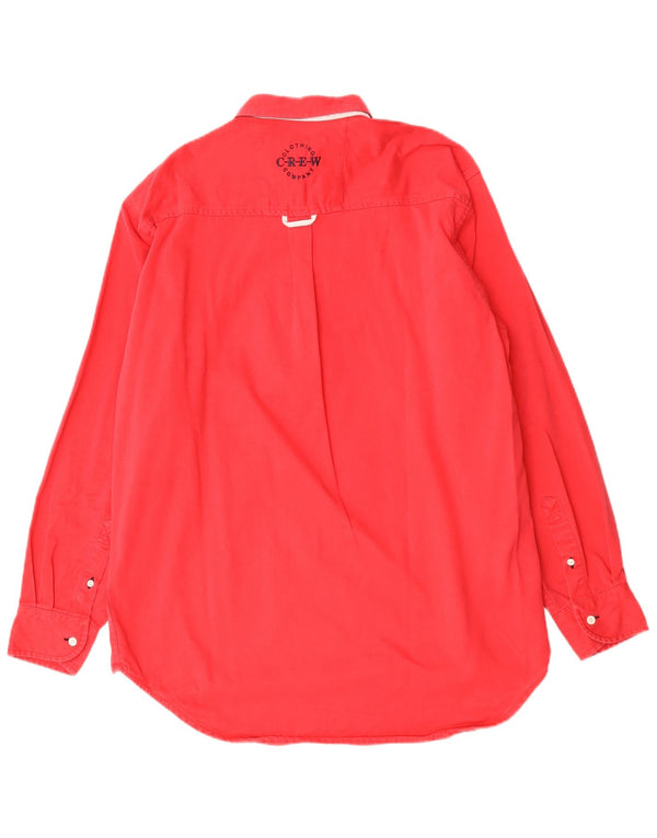Crew Clothing Polo da rugby da uomo a maniche lunghe in cotone rosso medio