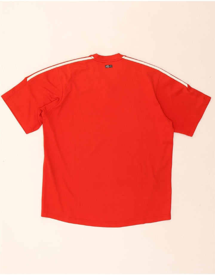 ADIDAS Mens T-Shirt Top UK 40/42 Medium Red Polyester Vintage Adidas and Second-Hand Adidas from Messina Hembry 