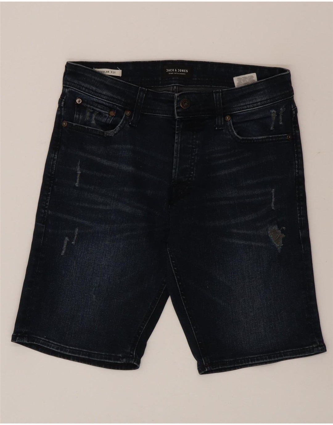 Pantaloncini di jeans vestibilità regolare da uomo Jack & Jones piccoli W29 cotone blu navy