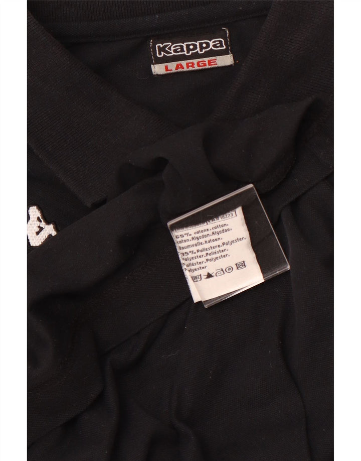 Polo KAPPA da uomo XL in cotone nero