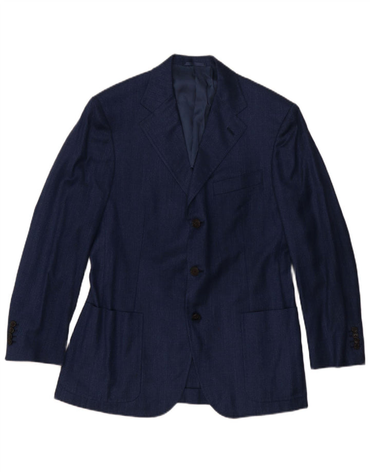 Giacca blazer da uomo a 3 bottoni Burberry IT 48 media lana blu navy