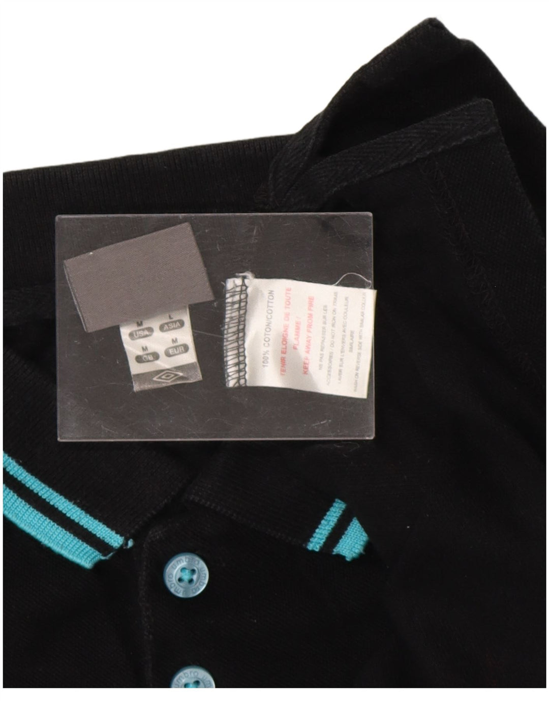 Polo da uomo UMBRO in cotone nero medio