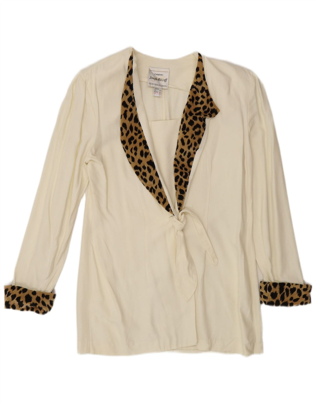 Giacca blazer da donna Joseph Ribkoff UK 12 media stampa animalier bianco sporco