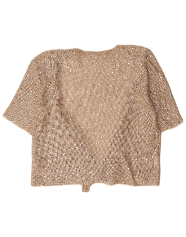 Maglione cardigan a maniche corte da donna Marks & Spencer UK 20 2XL Beige