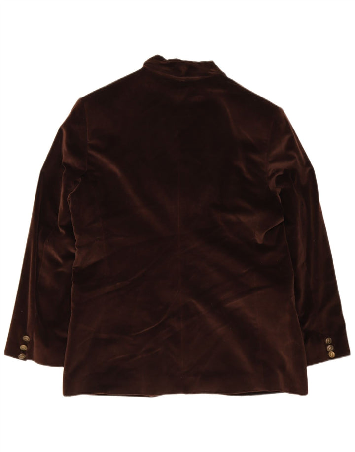 Giacca blazer vintage da donna in velluto a 3 bottoni EU 44 XL lana marrone