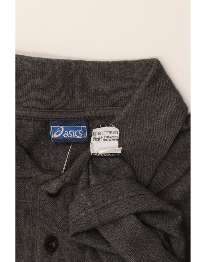 Polo ASICS da uomo grande in cotone grigio