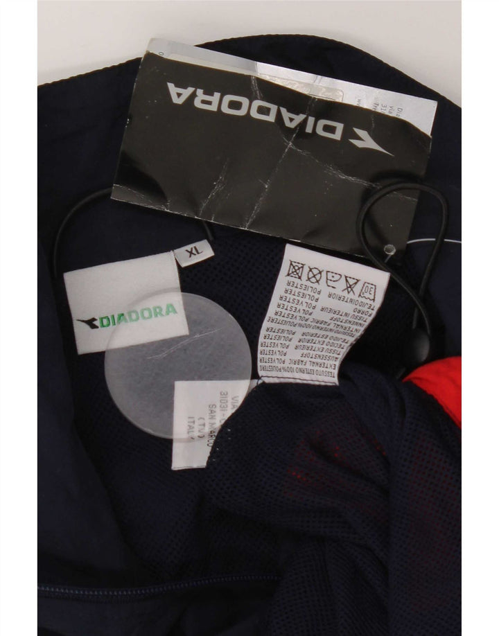 Giacca da ginnastica da uomo Diadora XL XL in poliestere color block blu navy