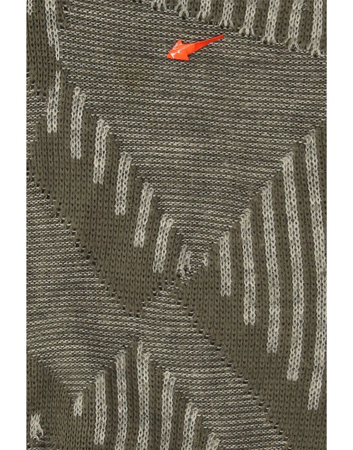 VINTAGE Mens Vest Tank Top Large Grey Geometric