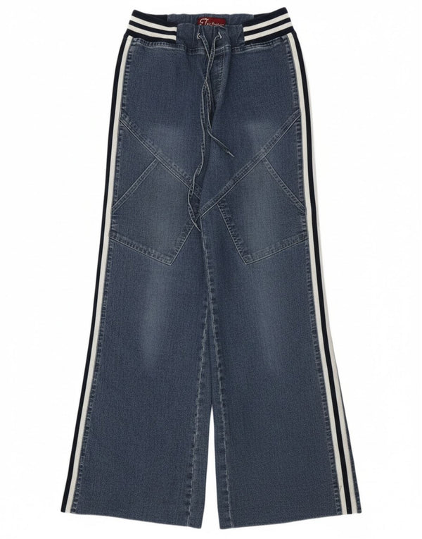 Jeans vintage a gamba larga da donna W28 L31 a righe blu