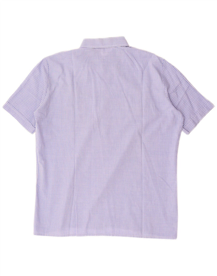 Camicia a maniche corte da uomo St Michael XL in cotone a quadretti blu