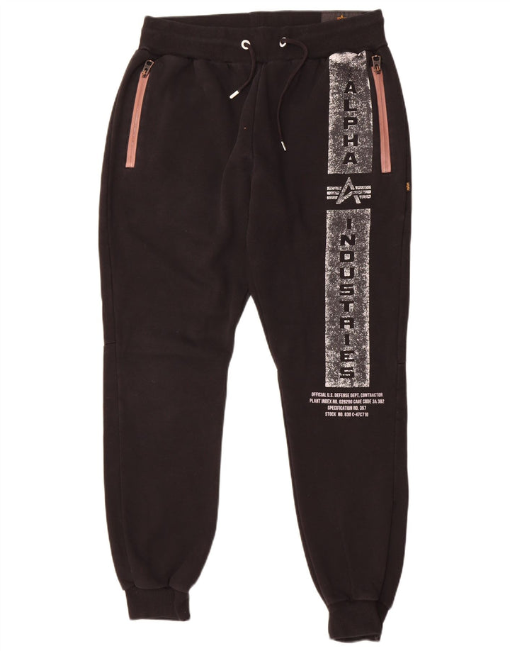 Pantaloni da tuta con grafica da uomo Alpha Industries Joggers medi neri