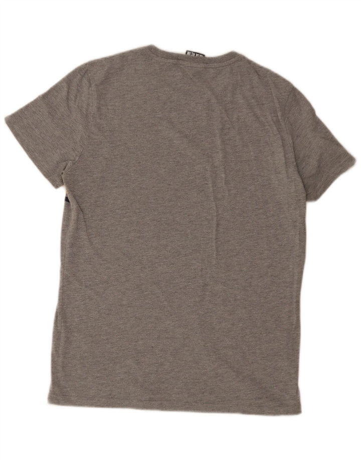 T-shirt grafica da uomo Superdry Top in cotone color block grigio medio