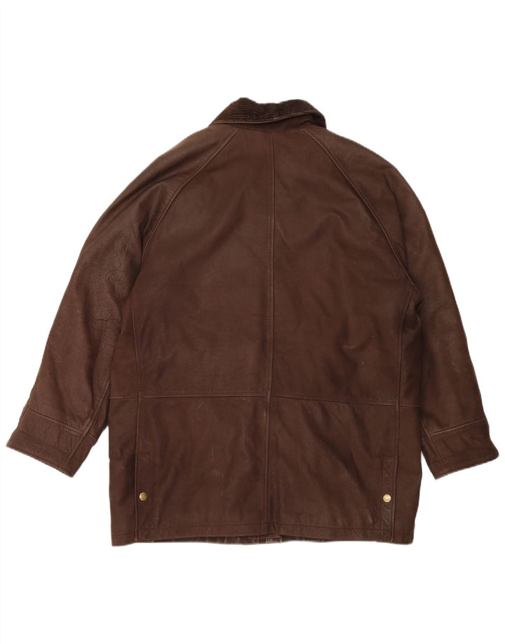 Giacca in pelle oversize da donna Olly & Co UK 12 Marrone medio