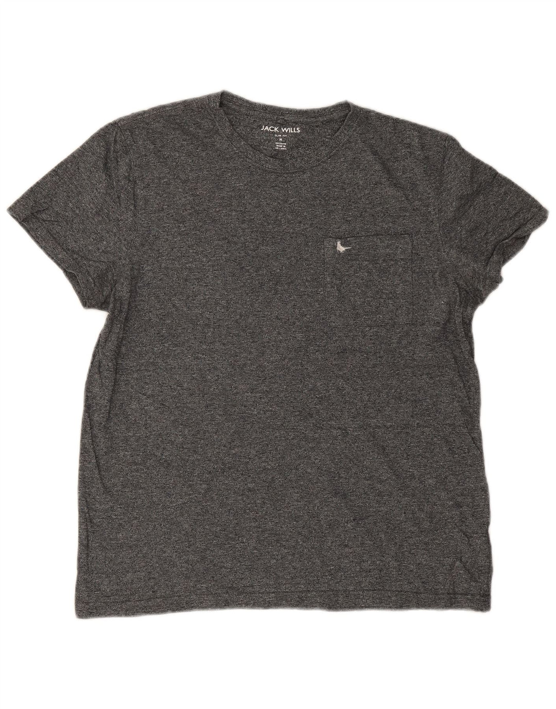 T-shirt da uomo slim fit Jack Wills Top in cotone screziato grigio medio
