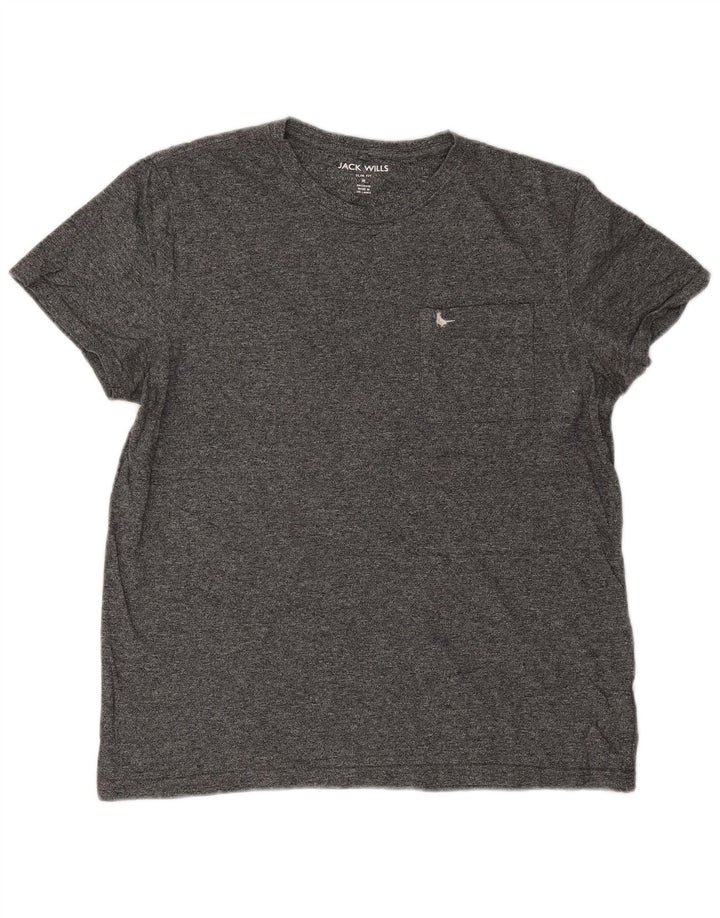 T-shirt da uomo slim fit Jack Wills Top in cotone screziato grigio medio