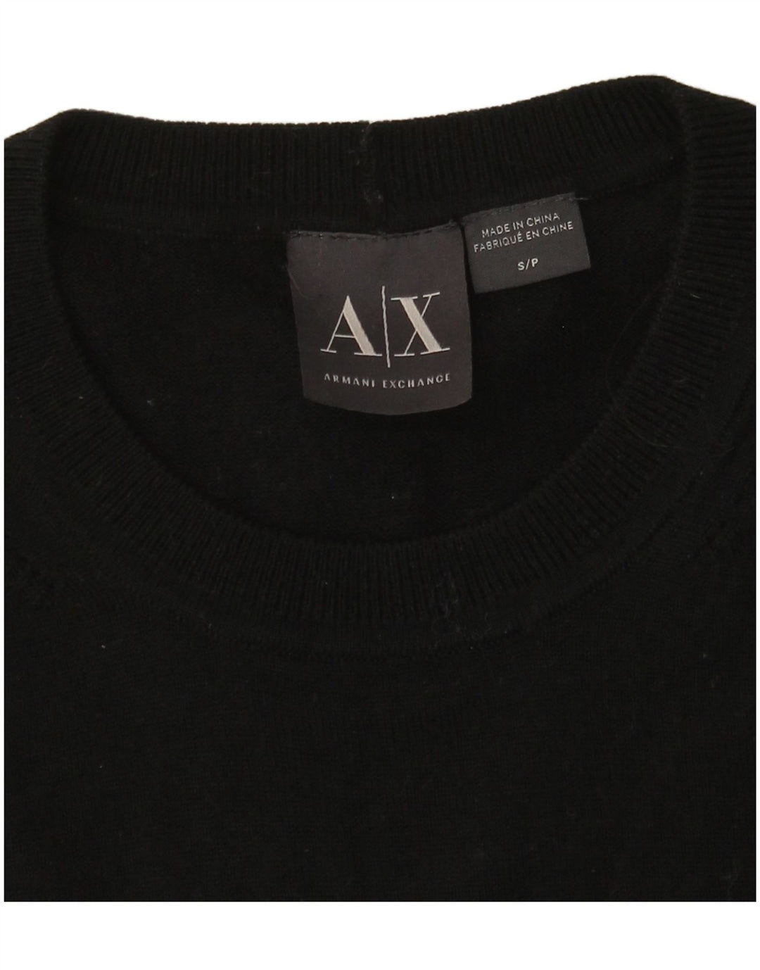 ARMANI EXCHANGE Maglione maglione girocollo da uomo UK 10 piccolo nero