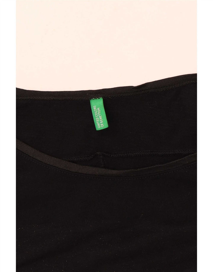 Maglia da donna a maniche lunghe Benetton UK 16 grande nera