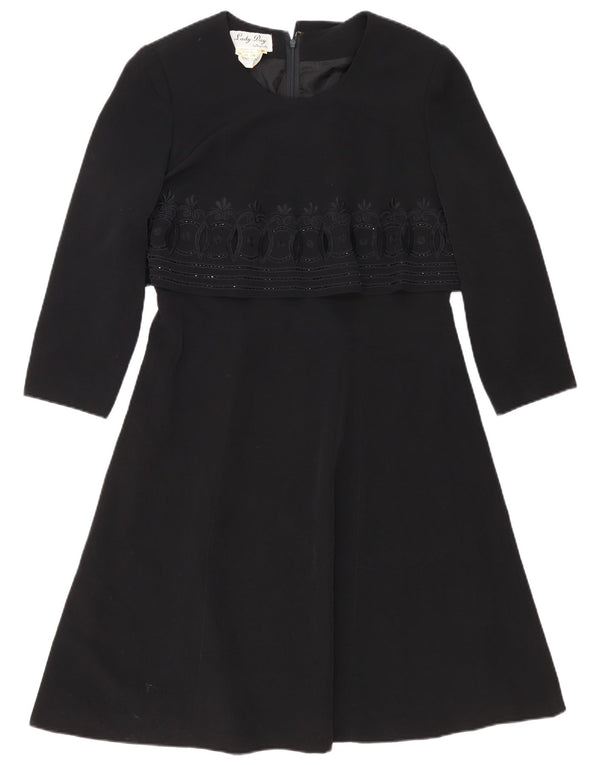 Bagatelle Abito da donna a trapezio con maniche a 3/4 IT 46 Grande motivo cachemire nero